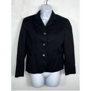Talbots Suit‎ Jacket women  Sz 10 Black 3 Button Blazer Stretch Office Work Etc